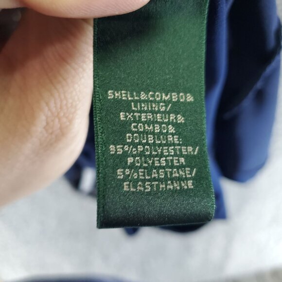 Lauren Ralph Lauren Dress Womens 4 Blue Sheath Animal Print Side Panels Stretch - Picture 4 of 9